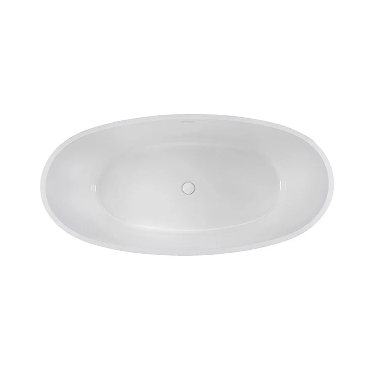 Air Tub Adeline 64 x 31 Inch Freestanding Air Bath Center White Gloss Oval Mineral Composite 71 Gallons 21-3/8 Inch - Frankwebs
