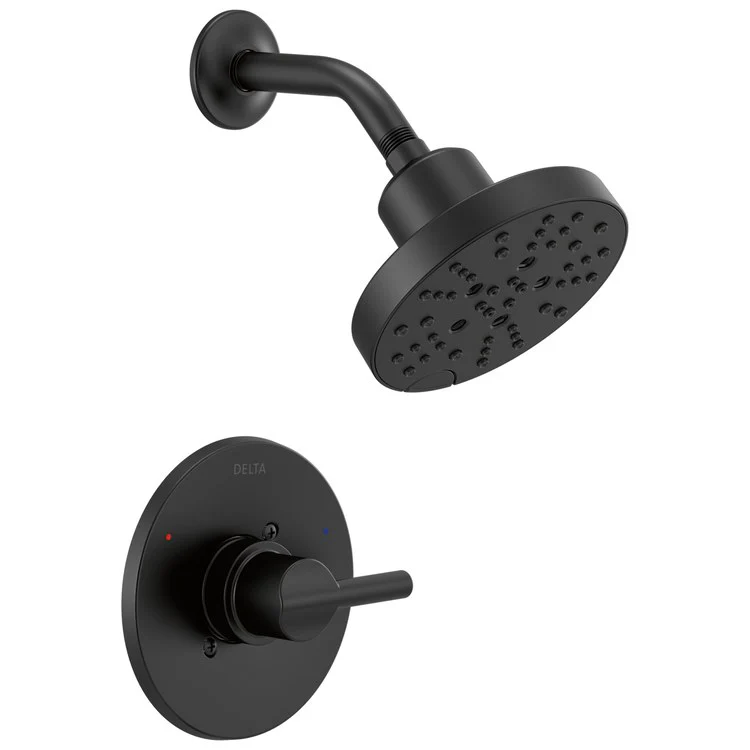 Shower Trim Nicoli 14 Series Monitor H2Okinetic 1 Lever Matte Black WaterSense ADA 1.75 Gallons per Minute - Frankwebs