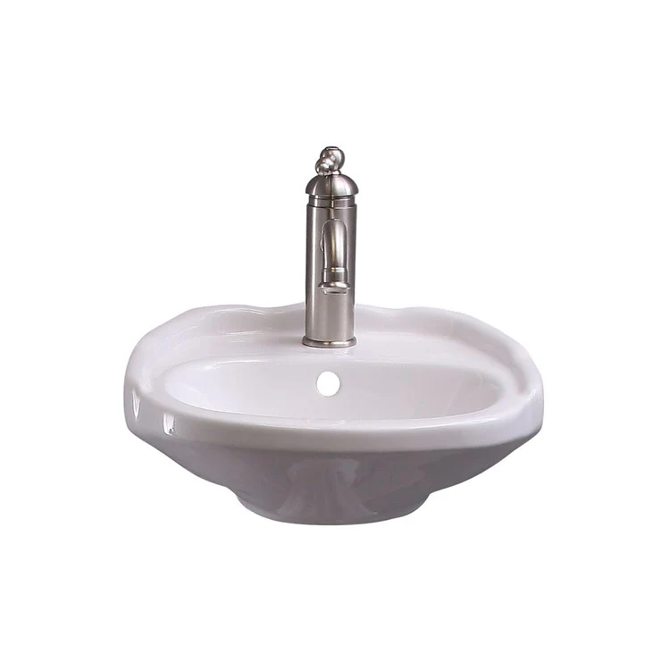 Lavatory Sink Silvi Wall Hung with Overflow 15 Inch White - Frankwebs