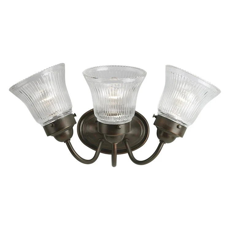 Fluted Glass Three-Light Bath Lighting Fixture - Frankwebs