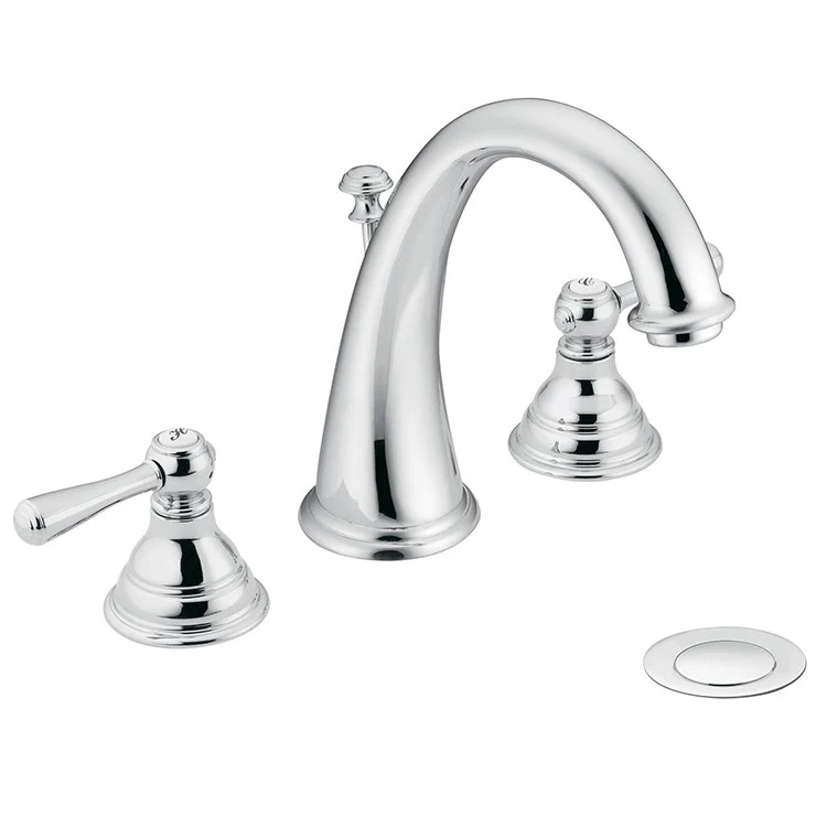 Kingsley Two Handle High-Arc Widespread Bathroom Faucet with Drain - Frankwebs