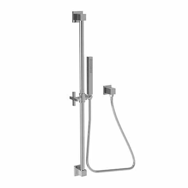 Handshower Set Tub and Shower Slide Bar with Cross Handle Satin Nickel PVD 1 Function 1.8 Gallons per Minute - Frankwebs