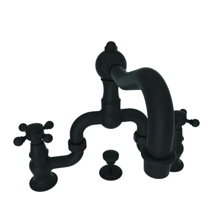 Lavatory Faucet Chesterfield Bridge 8 to 9-5/8 Inch Spread 2 Cross ADA Watersense French Gold PVD 1.2 Gallons Per Minute Brass Pop-Up with Tailpiece Spout Reach 7-1/5 Inch - Frankwebs