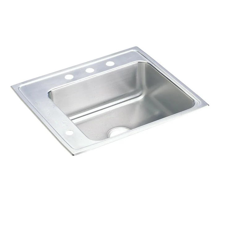 Classroom Sink Lustertone 22 x 19.5 Inch Single Bowl ADA Rectangular Left 3 Hole Lustrous Satin Drop-In Minimum Cabinet Size 27 Inch 4-1/2 Inch 18 Gauge Bottom Only Pads - Frankwebs
