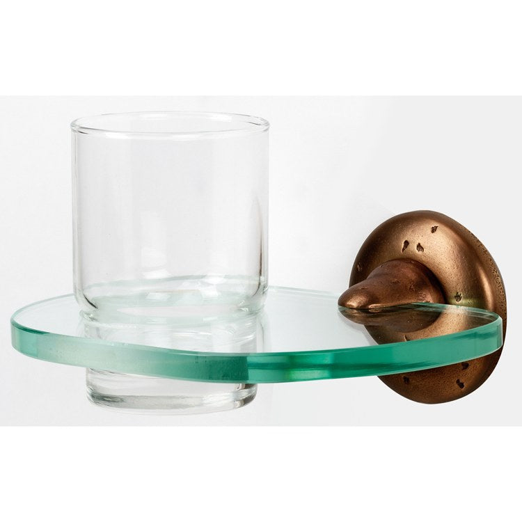 Tumbler Holder Sierra Bath Rust Bronze Includes Tumbler Wall Mount Bronze/Glass 5-1/16 x 6-3/4 Inch - Frankwebs