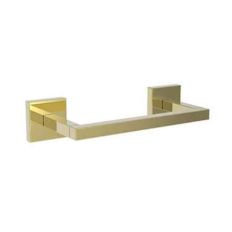 Toilet Paper Holder Cube 2 Double Post with Pivoting Roller Polished Brass Uncoated Living Brass 8-1/3 Inch 3-1/4 Inch Wall Mount - Frankwebs