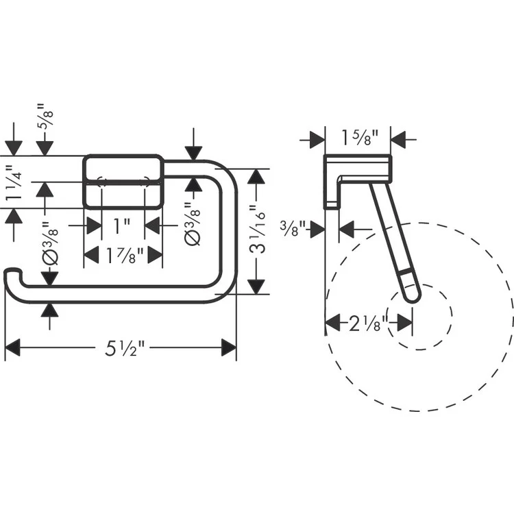 Toilet Paper Holder AddStoris Euro Less Cover Chrome Metal 6 Inch 1-5/8 Inch Wall Mount - Frankwebs