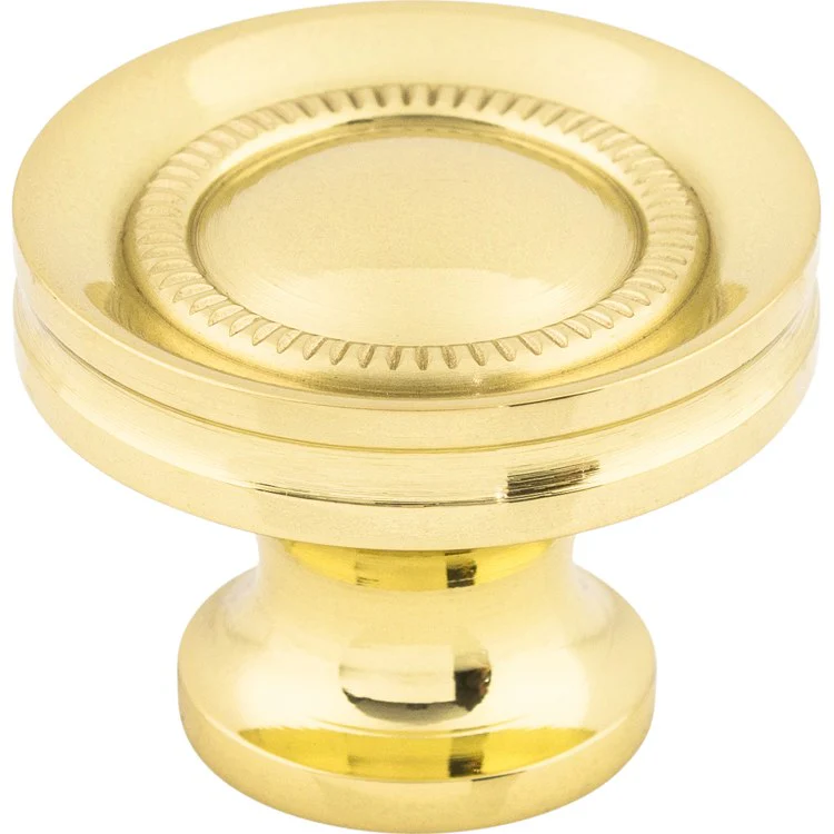 Knob Somerset Button Faced Round Polished Brass Zinc Alloy 1-1/4 Inch 15/16 Inch - Frankwebs