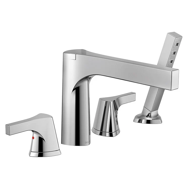 Roman Tub Trim Zura with Handshower 2 Lever Matte Black ADA 8 to 16 Inch Spread - Frankwebs
