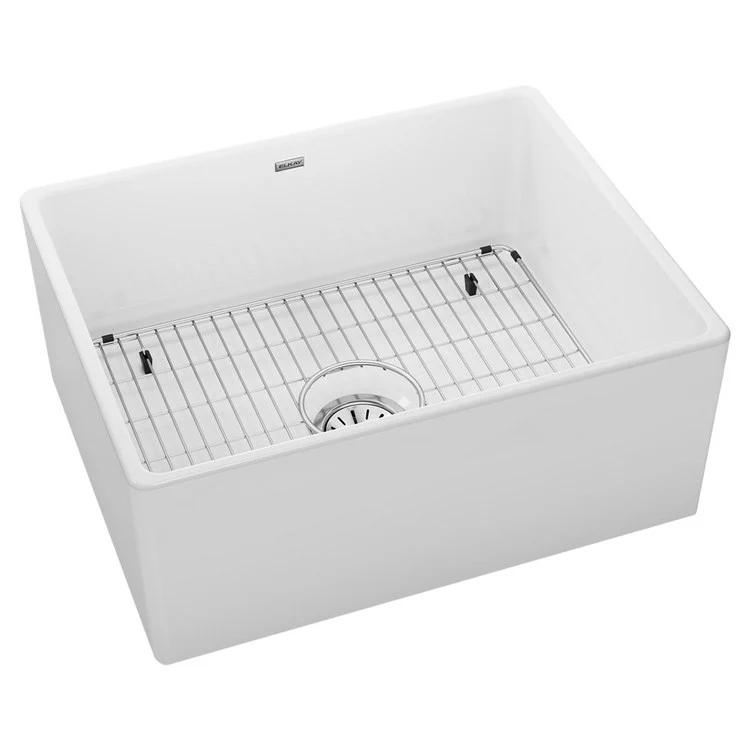 Sink Kit Fireclay Farmhouse Sink Kit 24.5 x 20 Inch Single Bowl White Bottom Grid Drain and Cleaning Kit - Frankwebs