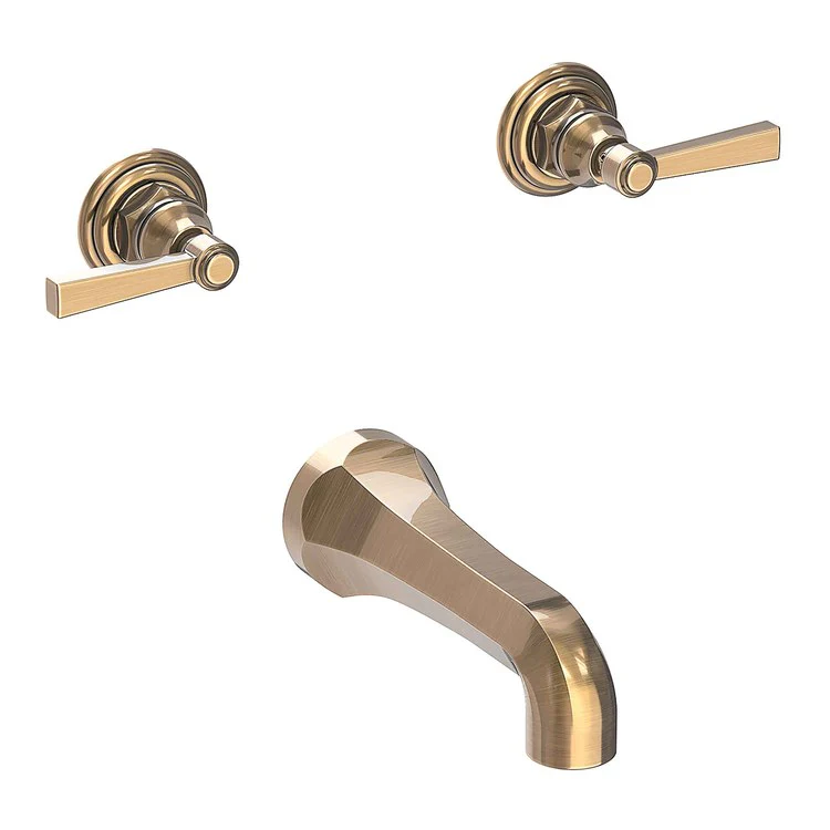 Tub Filler Trim Astor Wall Mount 2 Lever Satin Gold PVD ADA 7-7/8 Inch Spread - Frankwebs