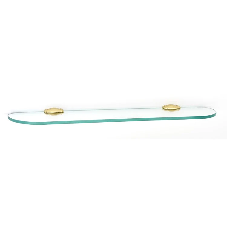 Shelf Charlie's Bath with Brackets Polished Brass 24 Inch Brass/Glass - Frankwebs