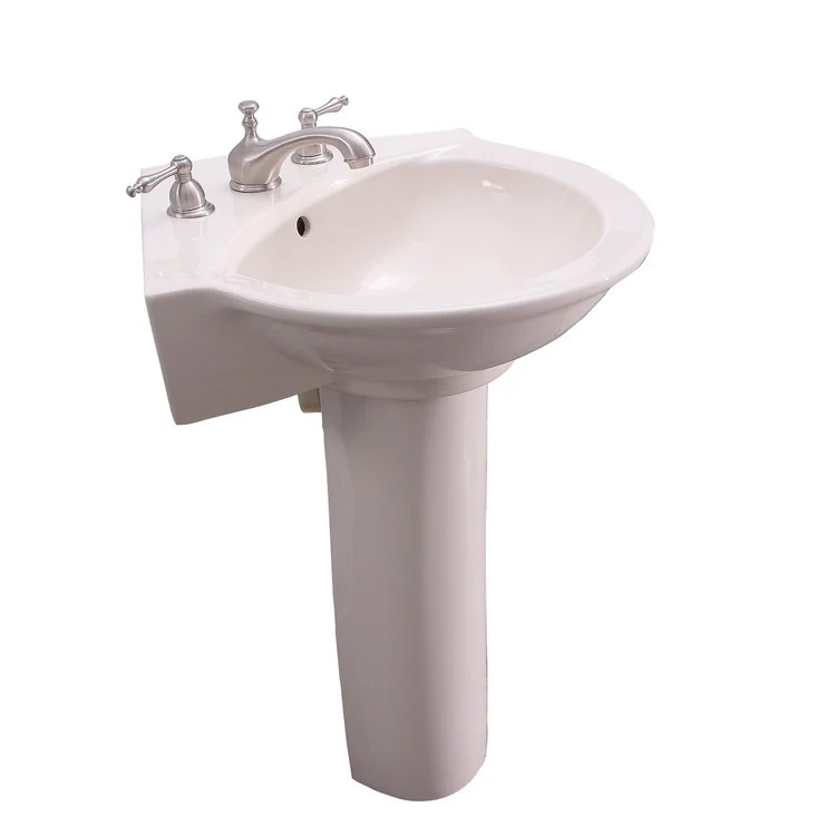 Pedestal Top Evolution Corner 23-1/2 Inch White 8 Inch Spread Vitreous China - Frankwebs