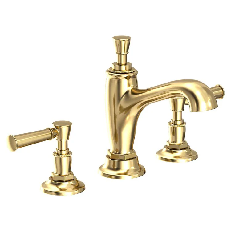 Lavatory Faucet Vander Widespread 8 to 20 Inch Spread 2 Lever ADA French Gold PVD 1.2 Gallons per Minute Brass Spout Height 4-1/2 Inch - Frankwebs