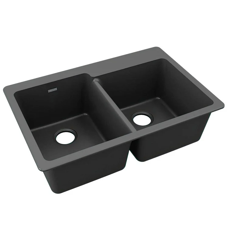 Kitchen Sink Quartz Classic 33 x 22 Inch Double Bowl Offset White Drop-In - Frankwebs
