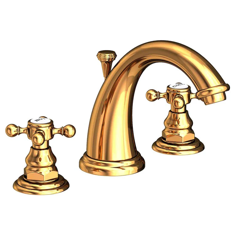 Alveston Two Handle Widespread Faucet with Cross Handles with Drain - Satin Gold PVD - Frankwebs
