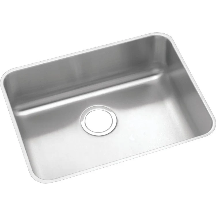 Kitchen Sink Lustertone Classic 23.5 x 18.25 Inch Single Bowl ADA Lustrous Satin Undermount Rectangle Drain Location Rear Center Depth 4-7/8 Inch Bottom Only Pads - Frankwebs
