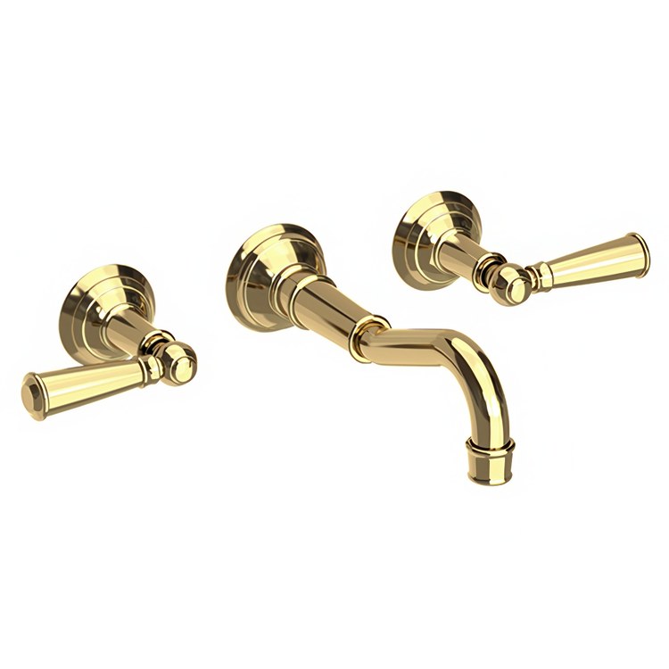 Lavatory Trim Jacobean Wall Mount 2 Lever Polished Gold PVD ADA Low Arc 1.2 Gallons per Minute - Frankwebs