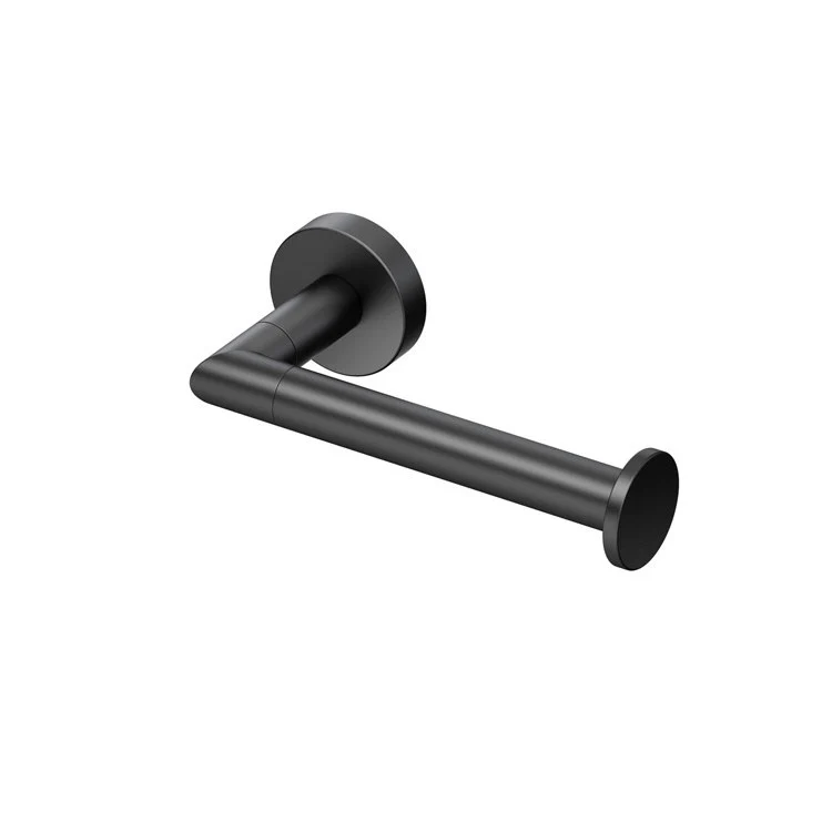 Toilet Paper Holder Glam Single Post Matte Black Metal Wall Mount - Frankwebs