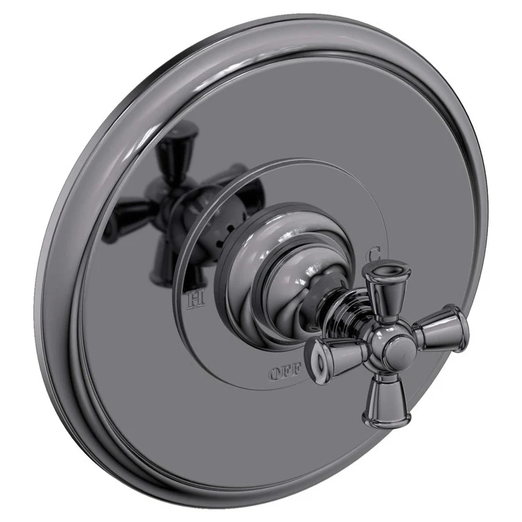 Pressure Balance Valve Trim Sutton Round 1 Cross Polished Gold PVD ADA Depth 4 Inch - Frankwebs