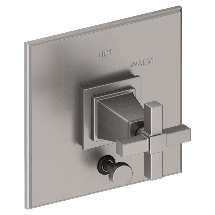 Pressure Balance Valve Trim Malvina Square with Diverter 1 Cross Aged Brass ADA Depth 4 Inch - Frankwebs