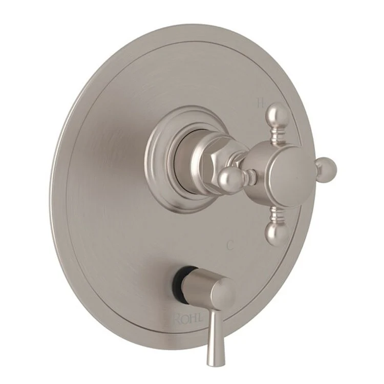 Pressure Balance Valve Trim with Diverter 1 Cross Handle Satin Nickel 5.5 Gallons per Minute - Frankwebs