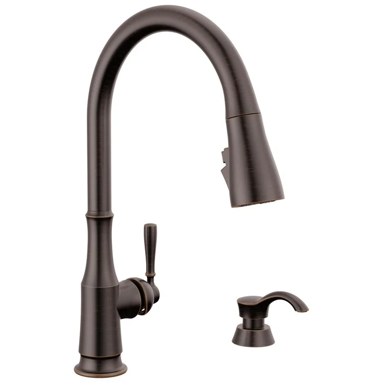 Kitchen Faucet Capertee with Soap Dispenser 1 Lever ADA Venetian Bronze Pull Down 1.8 Gallons per Minute - Frankwebs
