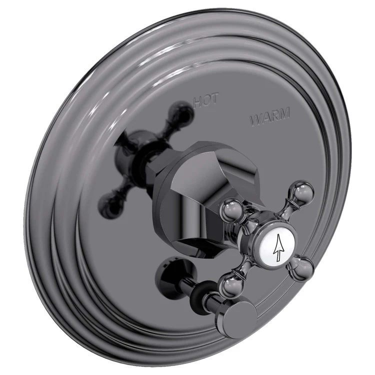 Metropole Pressure Balance Tub/Shower Valve Trim Only with Cross Handle - Antique Brass - Frankwebs