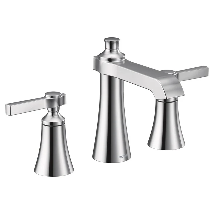 Lavatory Trim Flara Widespread 2 Lever Chrome ADA High Arc 1.2 Gallons per Minute - Frankwebs