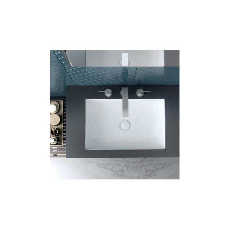 Lavatory Sink Kaldera Undermount 14.125 x 22 Inch Rectangle White - Frankwebs