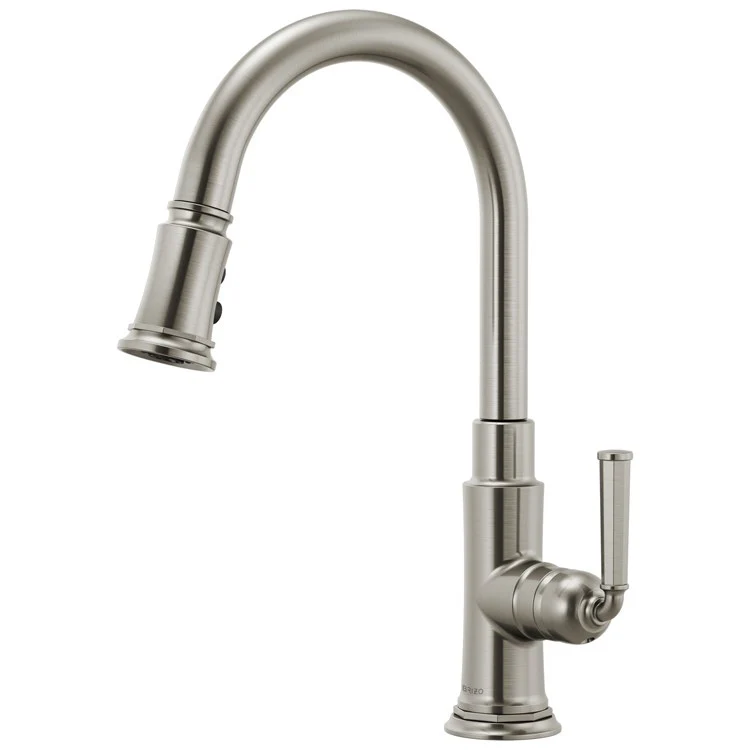 Kitchen Faucet Rook 1 Lever ADA Brilliance Polished Nickel Pull Down 2 Function Handspray 1.8 Gallons per Minute - Frankwebs