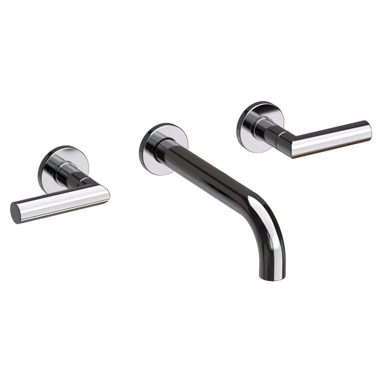 Pavani Two Handle Wall-Mount Bathroom Faucet - Midnight Chrome - Frankwebs