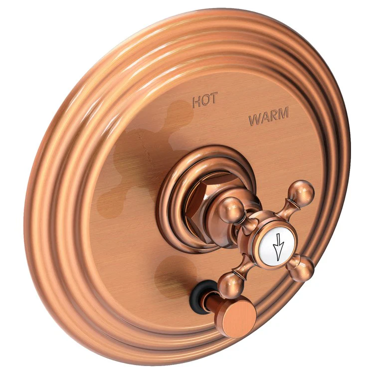 Astor Pressure Balance Tub/Shower Valve Trim Only with Cross Handle - Antique Brass - Frankwebs