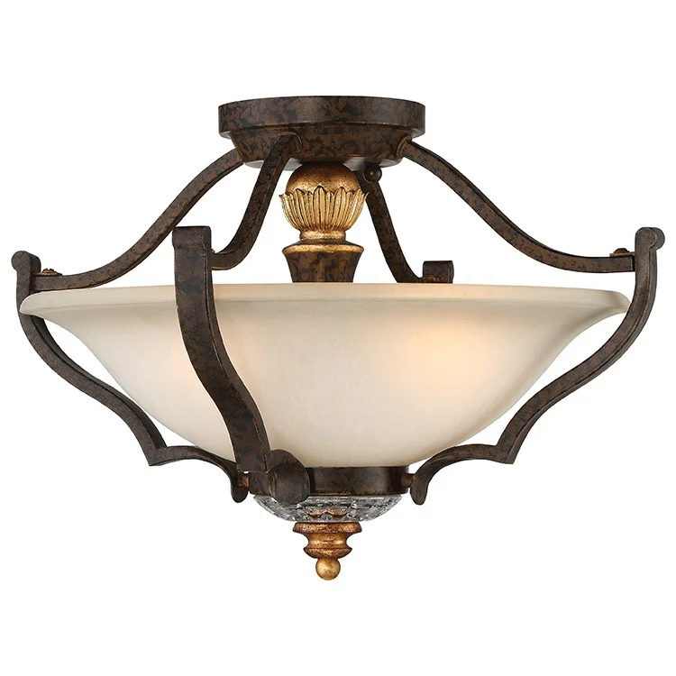 Chateau Nobles Three-Light Semi-Flush Mount Ceiling Fixture - Frankwebs