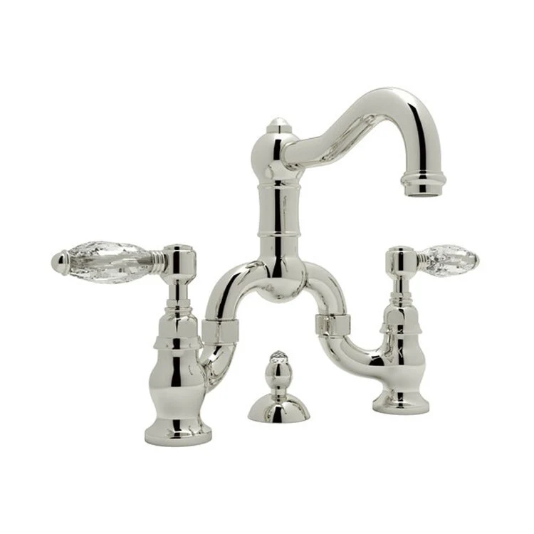 Lavatory Faucet Acqui Deck Mount 2 Swarovski Crystal Lever Satin Nickel 1.2 Gallons per Minute - Frankwebs