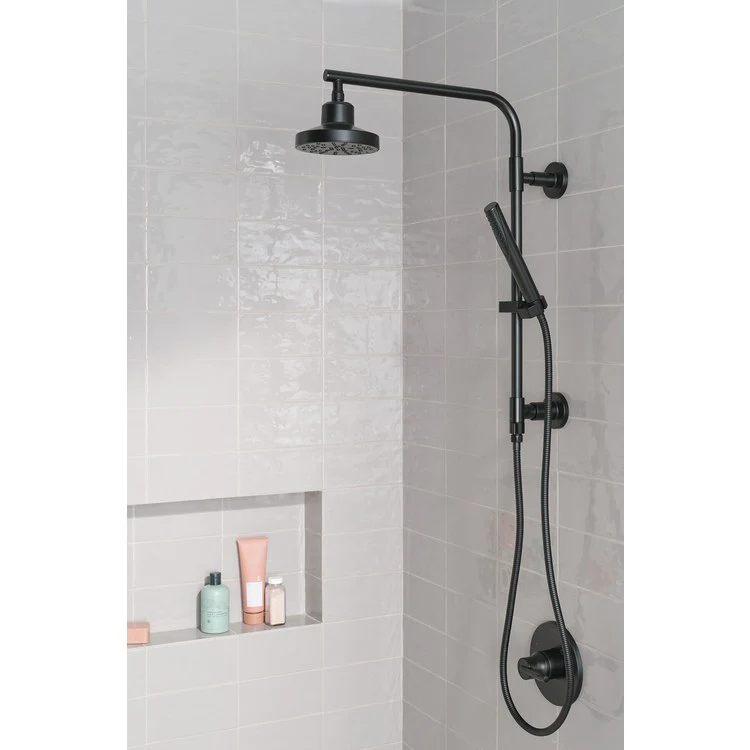 Shower Column Emerge Universal Showering Components Round Contemporary Matte Black 18 Inch - Frankwebs