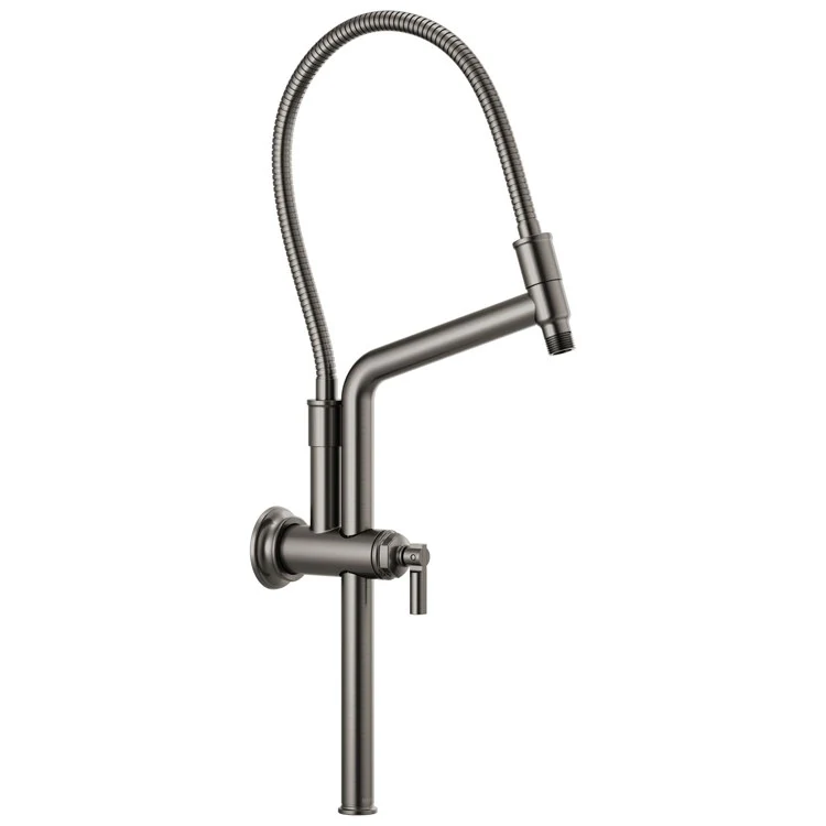 Shower Arm Universal Showering Slide Bar with Flange Matte Black 10-7/16 Inch 1/2
