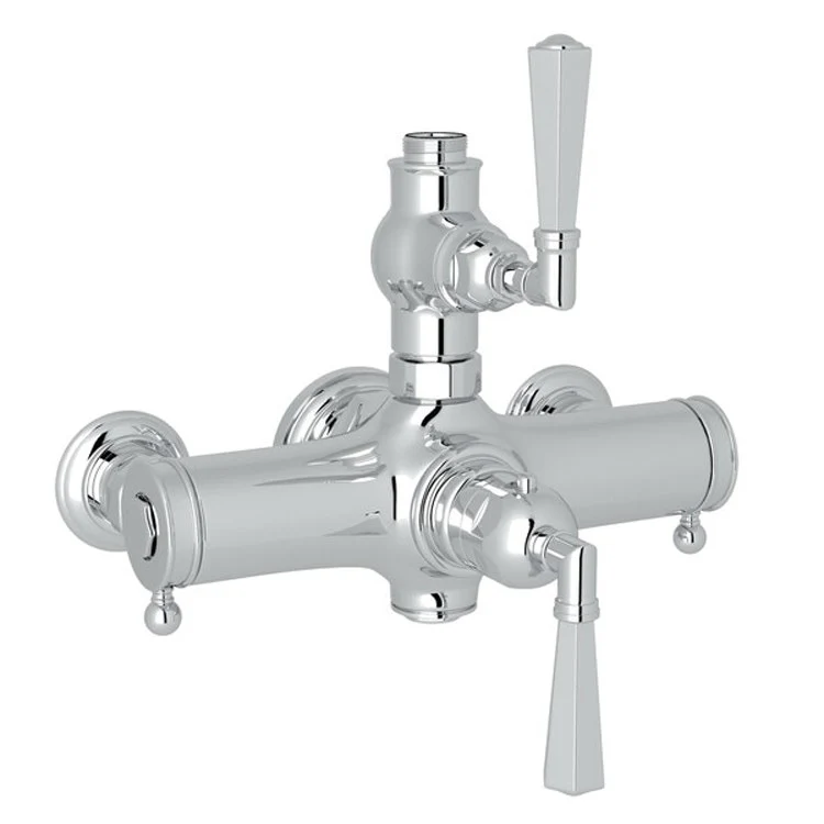 Thermostatic Valve Palladian Exposed with Volume and Temperature Control 2 Lever Satin Nickel - Frankwebs