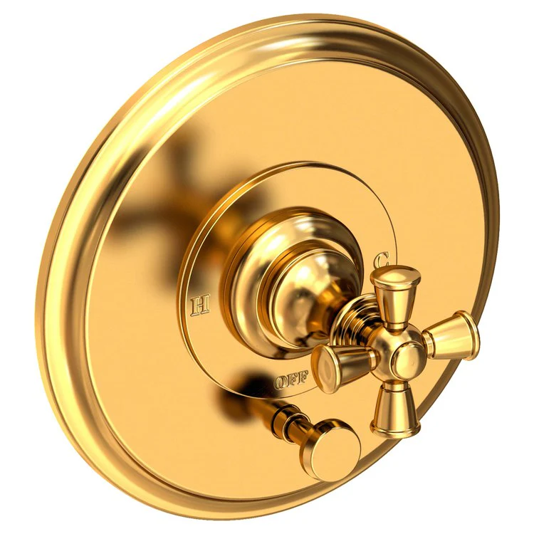 Sutton Pressure Balance Tub/Shower Valve Trim Only with Cross Handle - Satin Bronze PVD - Frankwebs