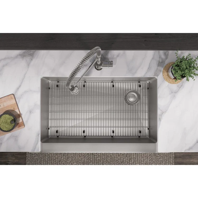 Sink Grid Crosstown Bottom Grid 29.5 x 16.5 Inch Polished Stainless Steel - Frankwebs