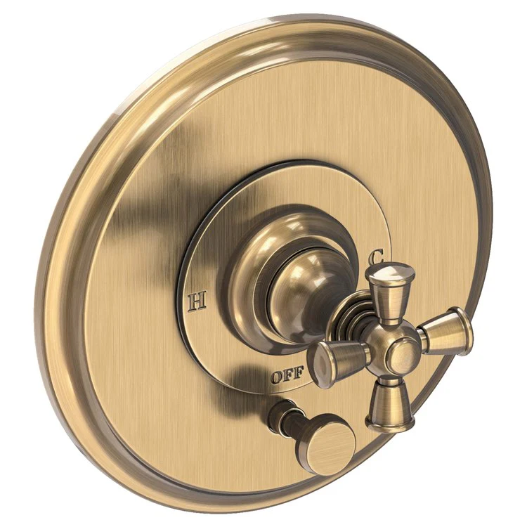 Sutton Pressure Balance Tub/Shower Valve Trim Only with Cross Handle - Satin Bronze PVD - Frankwebs