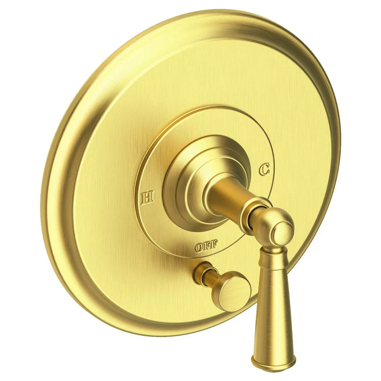 Aylesbury Pressure Balance Tub/Shower Valve Trim Only with Lever Handle - Polished Gold PVD - Frankwebs