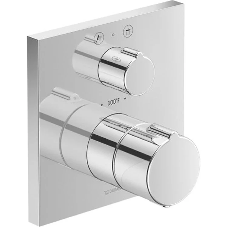 Thermostatic Trim C.1 Square Escutcheon 2 Knob Chrome ADA for Concealed Installation - Frankwebs