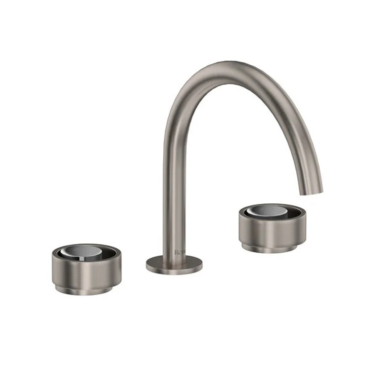 Lavatory Faucet Eclissi Deck Mount 2 Circular Satin Nickel/Matte Black 1.2 Gallons per Minute 4-1/8 Inch - Frankwebs