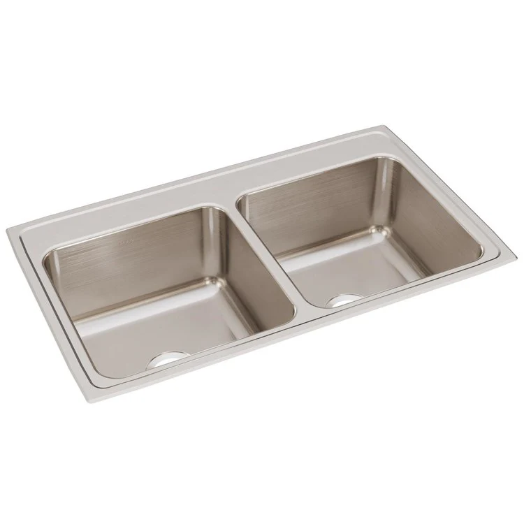 Kitchen Sink Lustertone Classic Gourmet 37 x 22 Inch Double Bowl Equal Lustrous Highlighted Satin Top Mount - Frankwebs