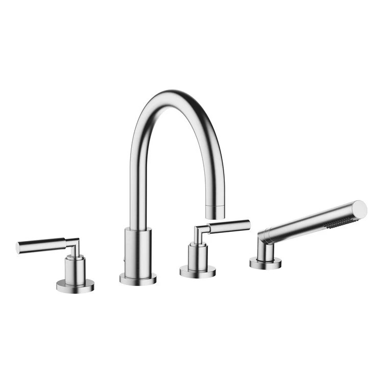 Tub Filler TARA Mixer for Deck Mount with Handshower 2 Lever ADA Dark Chrome - Frankwebs