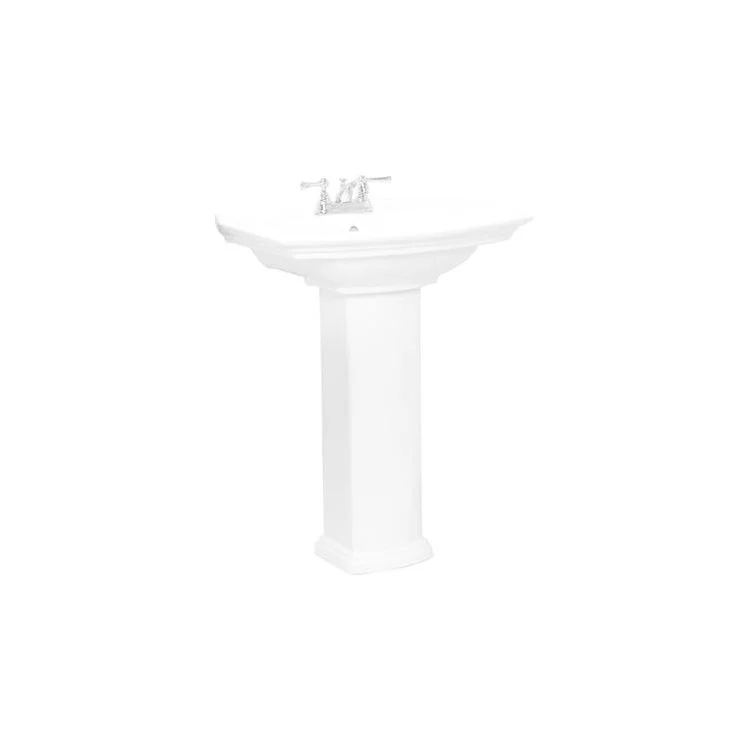 Pedestal Top Washington 650 25-5/8 Inch White 4 Inch Spread Vitreous China Rectangle - Frankwebs
