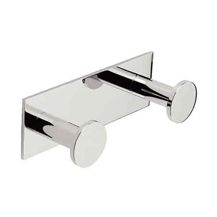 Robe Hook Metro Double Satin Nickel PVD 2-1/5 Inch 2-2/7 Inch Wall Mount Brass - Frankwebs