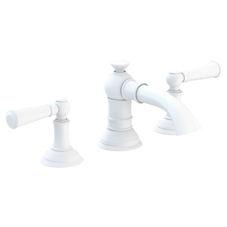Lavatory Faucet Aylesbury Widespread 8 to 20 Inch Spread 2 Lever ADA White 1.2 Gallons per Minute Brass Spout Height 1-13/16 Inch - Frankwebs