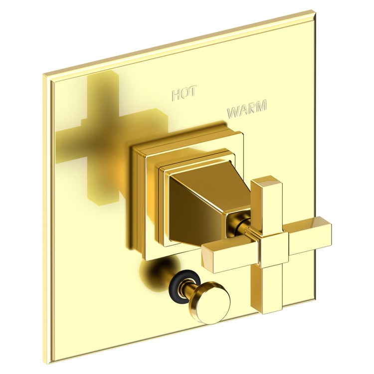 Pressure Balance Valve Trim Malvina Square with Diverter 1 Cross Aged Brass ADA Depth 4 Inch - Frankwebs